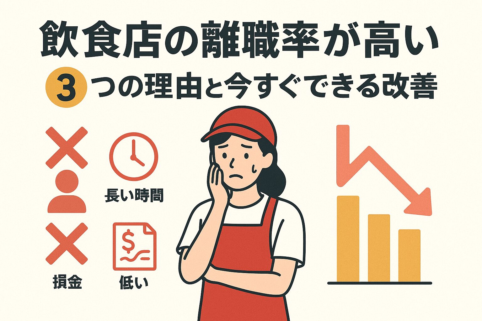 飲食店の離職率が高い3つの理由と今すぐできる改善策