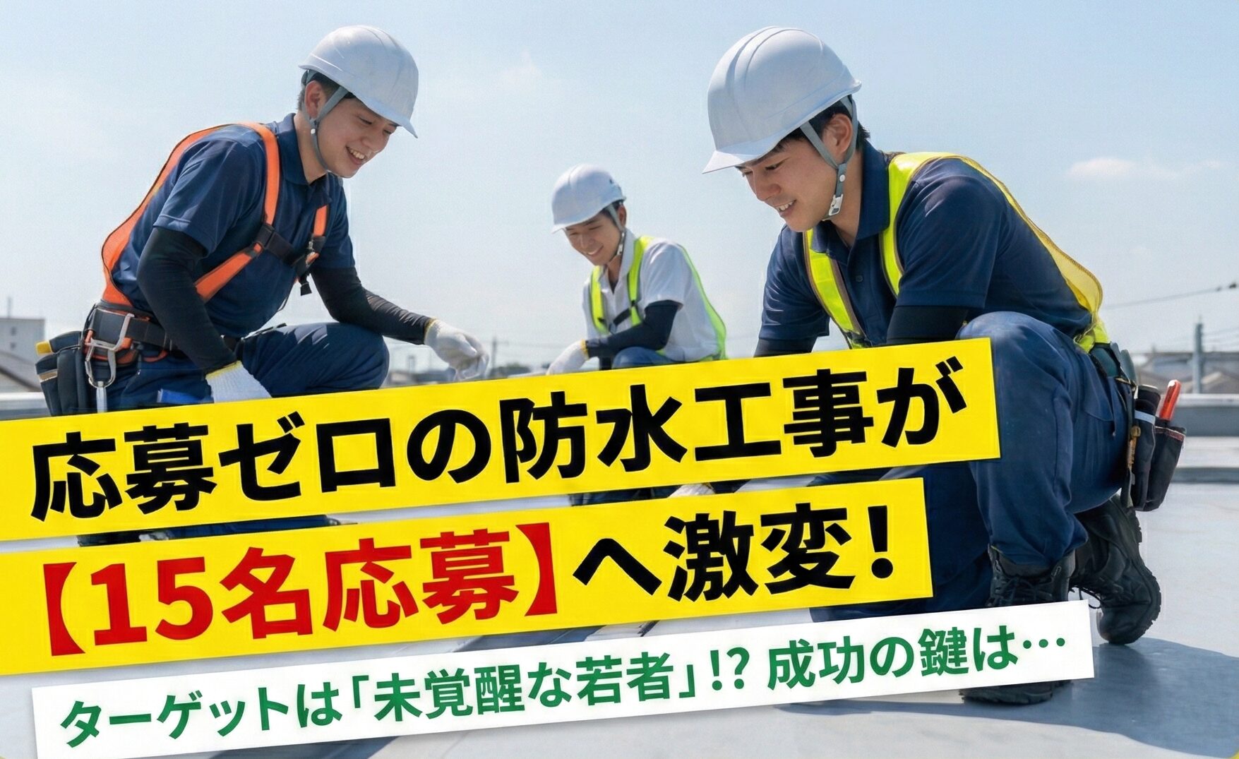 ゆるーく働いて覚醒!?応募ゼロの防水工事が10〜20代を圧倒的4名採用